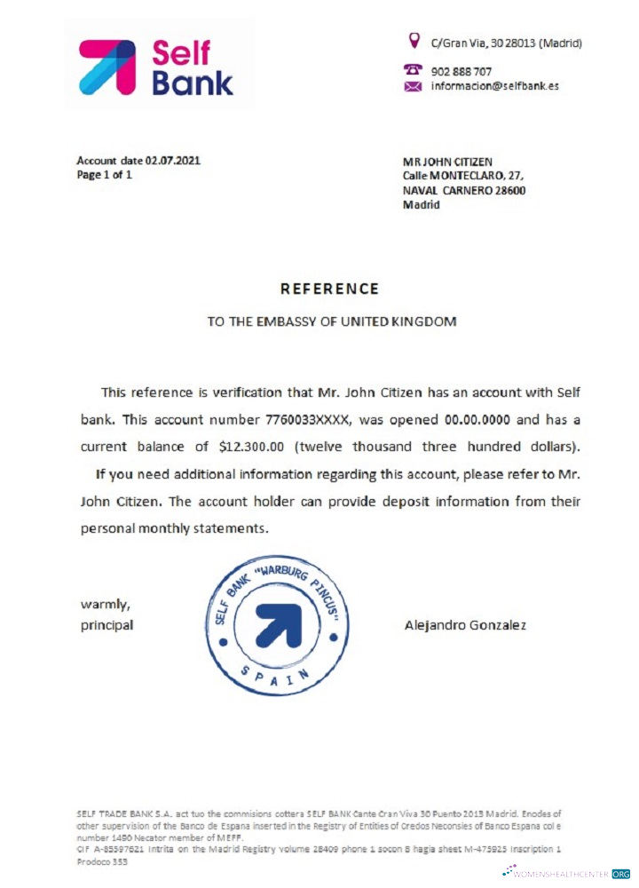 Download Spain Self bank reference Photoshop template